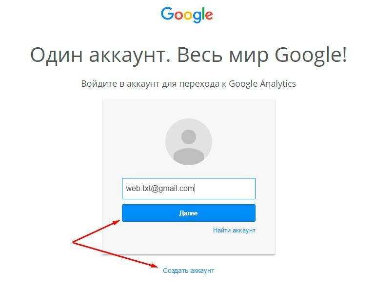 Google Аналитика: вход в аккаунт