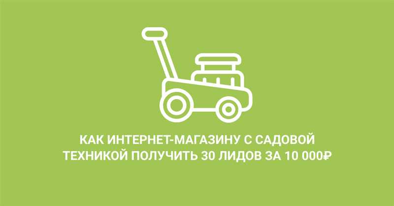 Как интернет-магазину садовой техники получить 30 лидов за 10 000 рублей